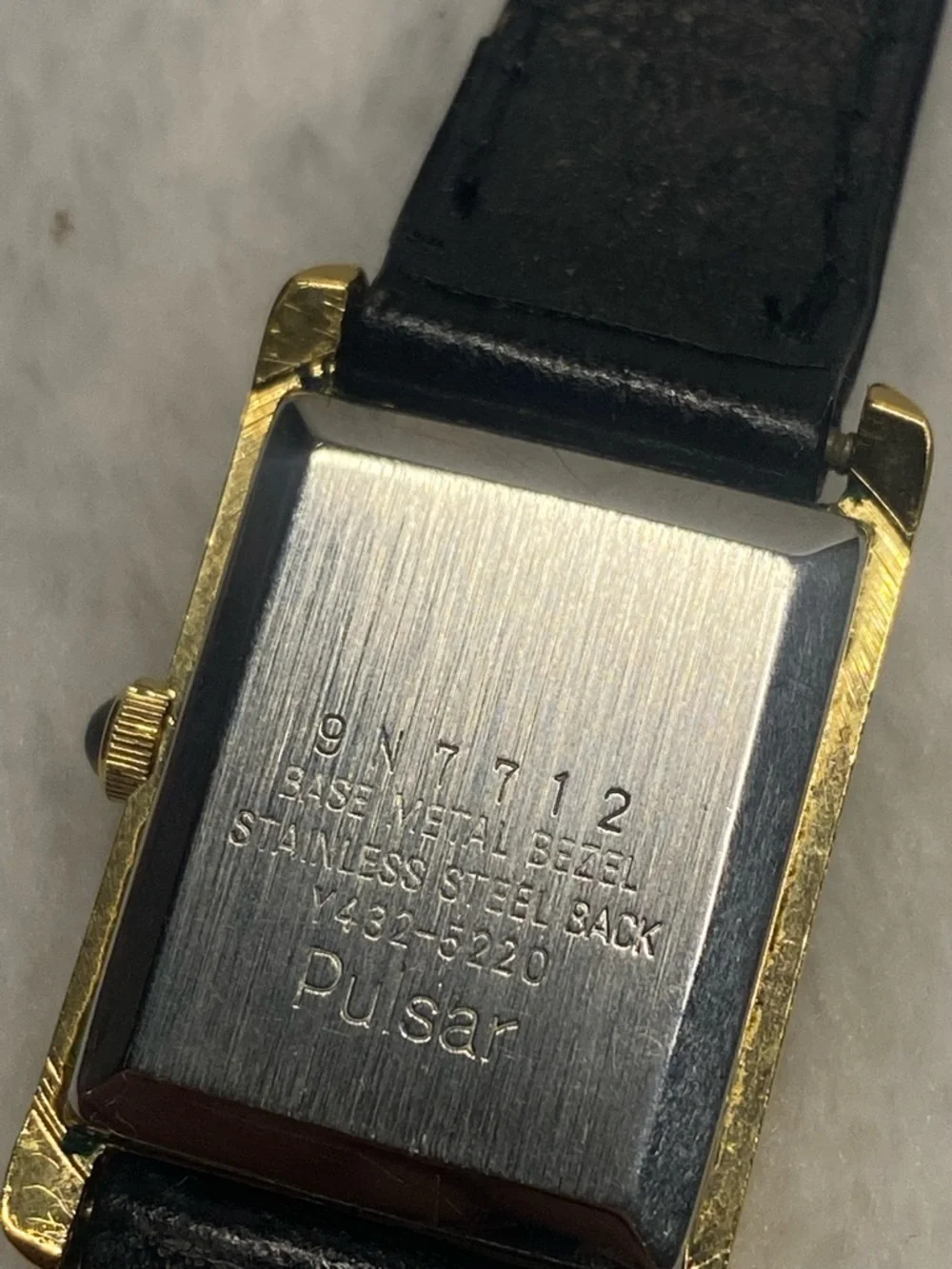 Vintage Rare  90’s Pulsar Tank Roman Numerals Sapphire Crown 20mm Womens Watch
